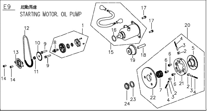 Genuine Blur Starting Motor Oil Pump Parts